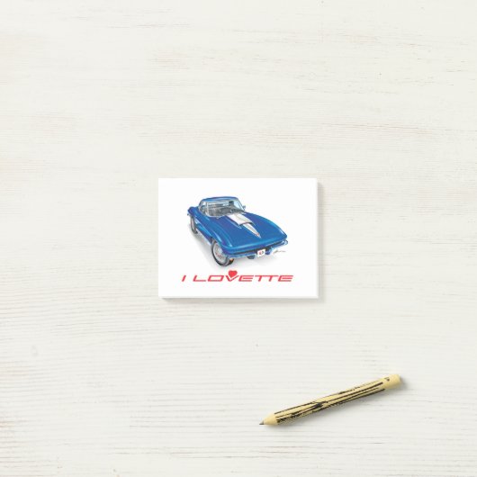 Ik LOVETTE UNIEKE AUTO ONTWERP POST-IT NOTITIES Post-it® Notes (Op bureau)