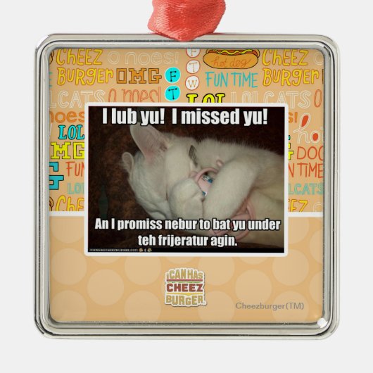 Ik lub je! Ik heb je gemist. Metalen Ornament (Voorkant)