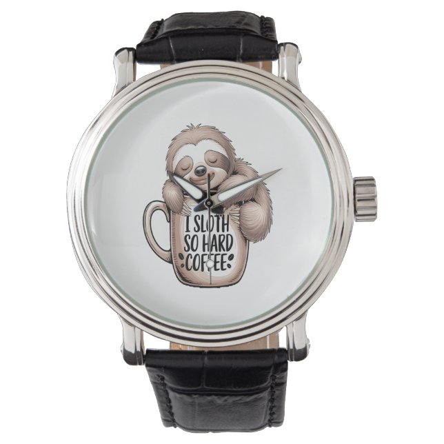Ik lui zonder koffie horloge (Voorkant)