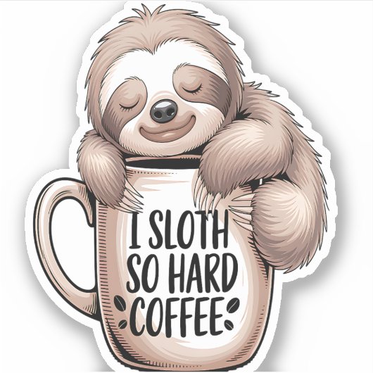 Ik lui zonder koffie sticker (Voorkant)