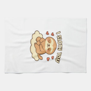 Ik Luiaard Jou - Cute Kawaii Luiaard Liefde Pun De Theedoek