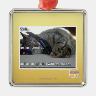 Ik luister metalen ornament