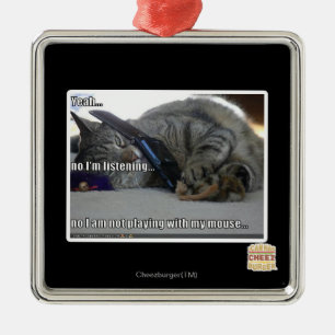 Ik luister metalen ornament