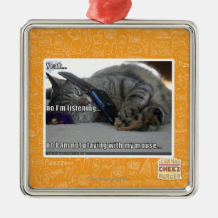 Ik luister metalen ornament