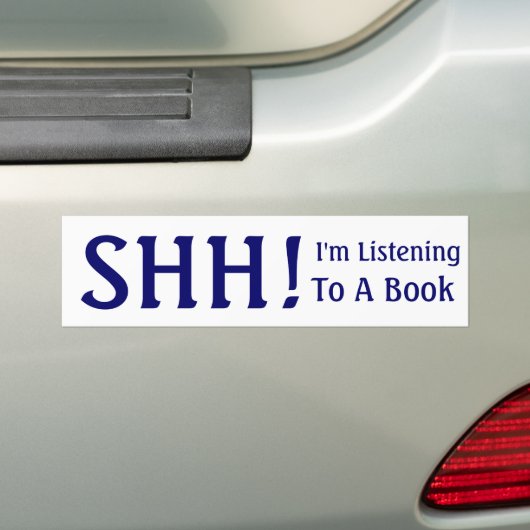 Ik luister naar een boek. bumpersticker (Op auto)