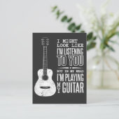 Ik luister naar je muziek gitaar briefkaart (Staand voorkant)