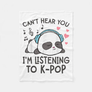 Ik luister naar K-P Kawaii vrouwen Fleece Deken