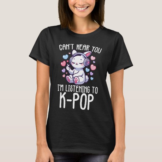Ik luister naar K-pop Finger Heart T-shirt (Voorkant)
