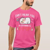 Ik luister naar K-Pop Kawaii Sheep Ko T-shirt (Voorkant)
