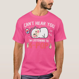 Ik luister naar K-Pop Kawaii Sheep Ko T-shirt