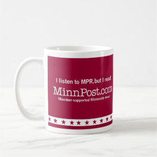 Ik luister naar MPR®, maar ik lees MinnPost.com C Koffiemok