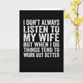 Ik luister niet altijd naar m'n vrouw. kaart (Gele Bloem)