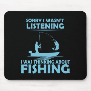 ik luister niet naar vissen muismat