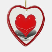 Ik luister (Rode Hart) Keramisch Ornament (Rechts)