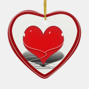 Ik luister (Rode Hart) Keramisch Ornament