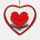 Ik luister (Rode Hart) Keramisch Ornament (Achterkant)