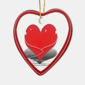 Ik luister (Rode Hart) Keramisch Ornament (Links)