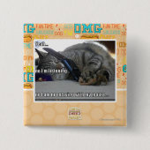 Ik luister vierkante button 5,1 cm (Voorkant)