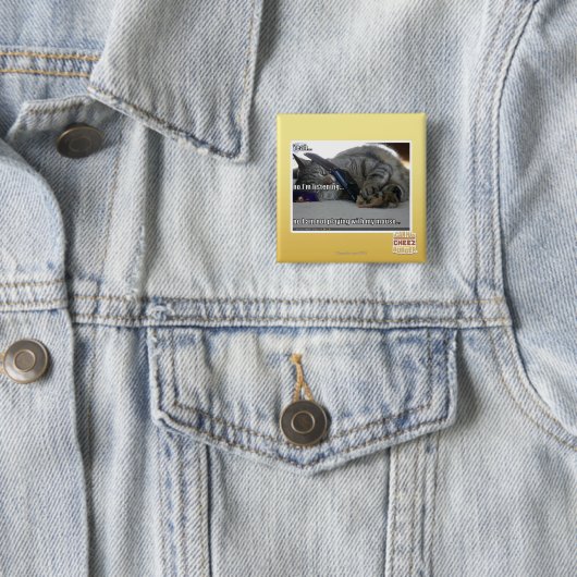 Ik luister vierkante button 5,1 cm (In situ)