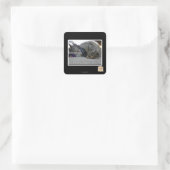 Ik luister vierkante sticker (Tas)