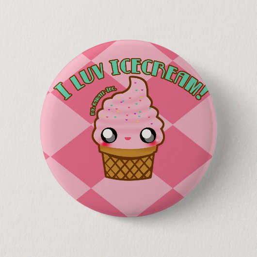Ik luv Icecream. Ronde Button 5,7 Cm (Voorkant)