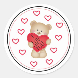 IK LUV JOU Teddy Bear Sticker