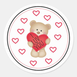 IK LUV JOU Teddy Bear Sticker