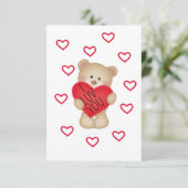 IK LUV U Teddy Bear Valentijn Kaart (Staand voorkant)