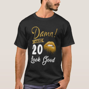 Ik maak 20 look 20th Yrs oude hete lippen T-shirt