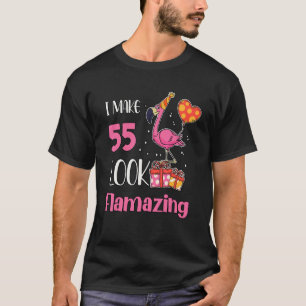Ik maak 55 uiterlijk Flamingo 55 Jaar Oud Flamingo T-shirt