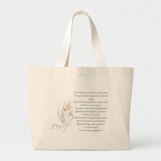 "Ik maak alles nieuw" Grote Tote Bag (Voorkant)