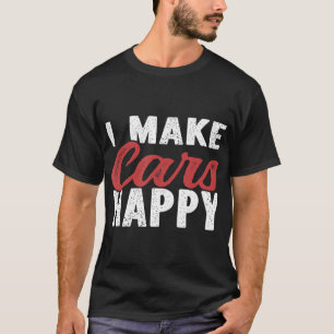 Ik maak auto's Happy Auto Detailer Car die T-Sh de T-shirt