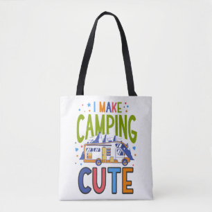 Ik maak Camping Cute Motorhome Campervan Tote Bag