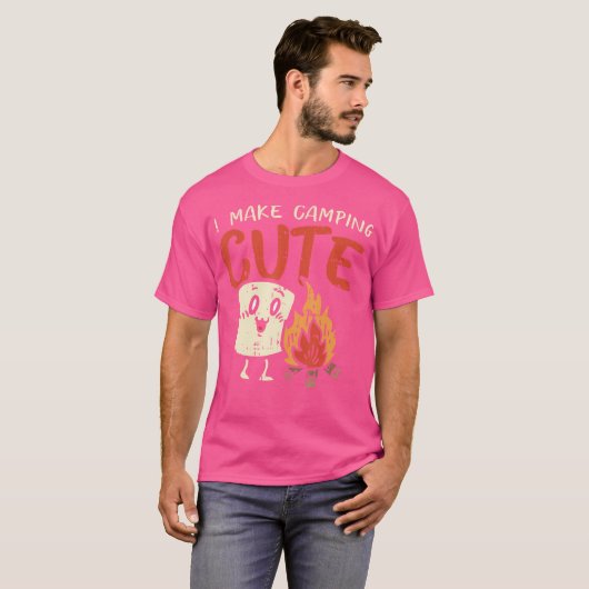 Ik maak Camping Schattige Marshmallow Camper Ki T-shirt (Voorkant volledig)