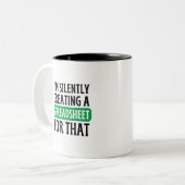 Ik maak daar een spreadsheet voor tweekleurige koffiemok (Voorkant links)