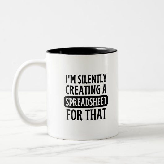 Ik maak daar een spreadsheet voor tweekleurige koffiemok (Links)