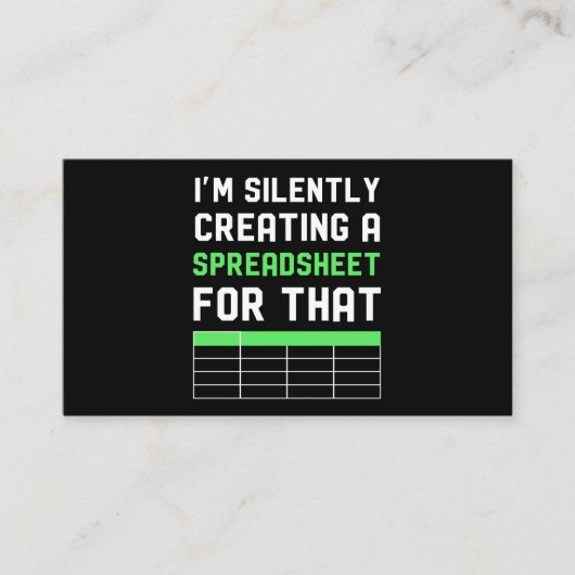 Ik maak daar een spreadsheet voor visitekaartje (Voorkant)