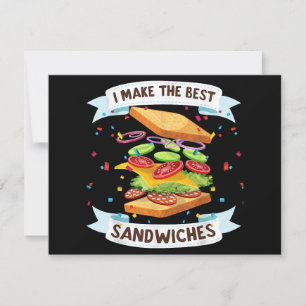 Ik maak de beste sandwiches jurk voor liefhebbers feestdagenkaart