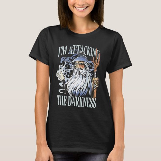 Ik maak de Darkness Wizard vast, Witch Retro Magi T-shirt (Voorkant)