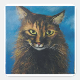 Ik maak de kat vierkante sticker