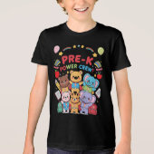 "Ik maak deel uit van de Pre-K Power Crew!" – Kind Tri-Blend Shirt (Voorkant)