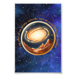 Ik maak deel uit van een oneindig universum foto afdruk