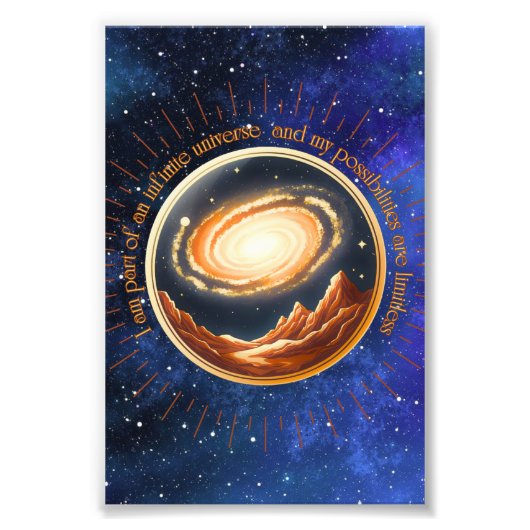 Ik maak deel uit van een oneindig universum foto afdruk (Voorkant)