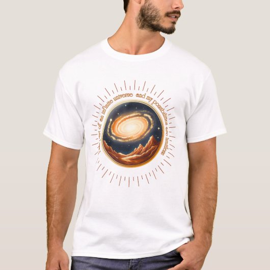 Ik maak deel uit van een oneindig universum. t-shirt (Voorkant)
