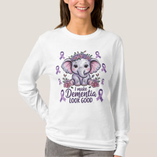 Ik maak dementie er goed uitzien, olifant Paarse l T-shirt