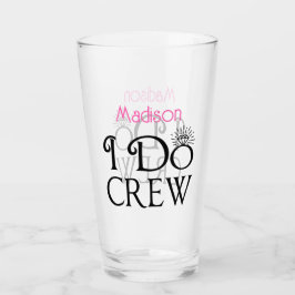 Ik maak een Black Pink Monogram Wedding Bridal Par Glas