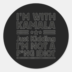 Ik maak een grapje met Kamala, ik ben geen smerige Ronde Sticker