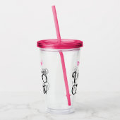 Ik maak een zwarte roze monogram bruidsmeisje acryl drinkbeker (Links)