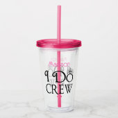 Ik maak een zwarte roze monogram bruidsmeisje acryl drinkbeker (Voorkant)