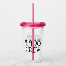 Ik maak een zwarte roze monogram bruidsmeisje acryl drinkbeker